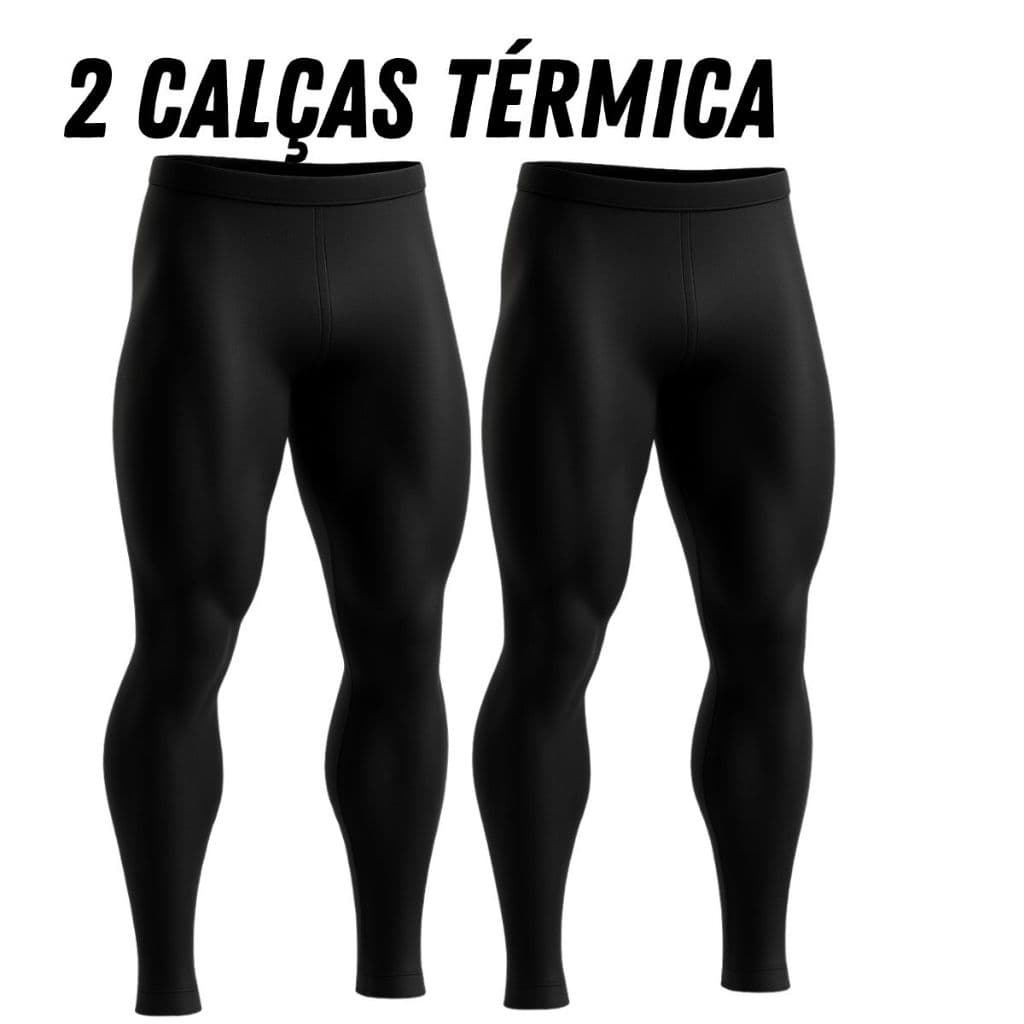 KIT 2 ou 1 Calça Térmica UV Segunda Pele Esportivo Masculino Proteção UV50