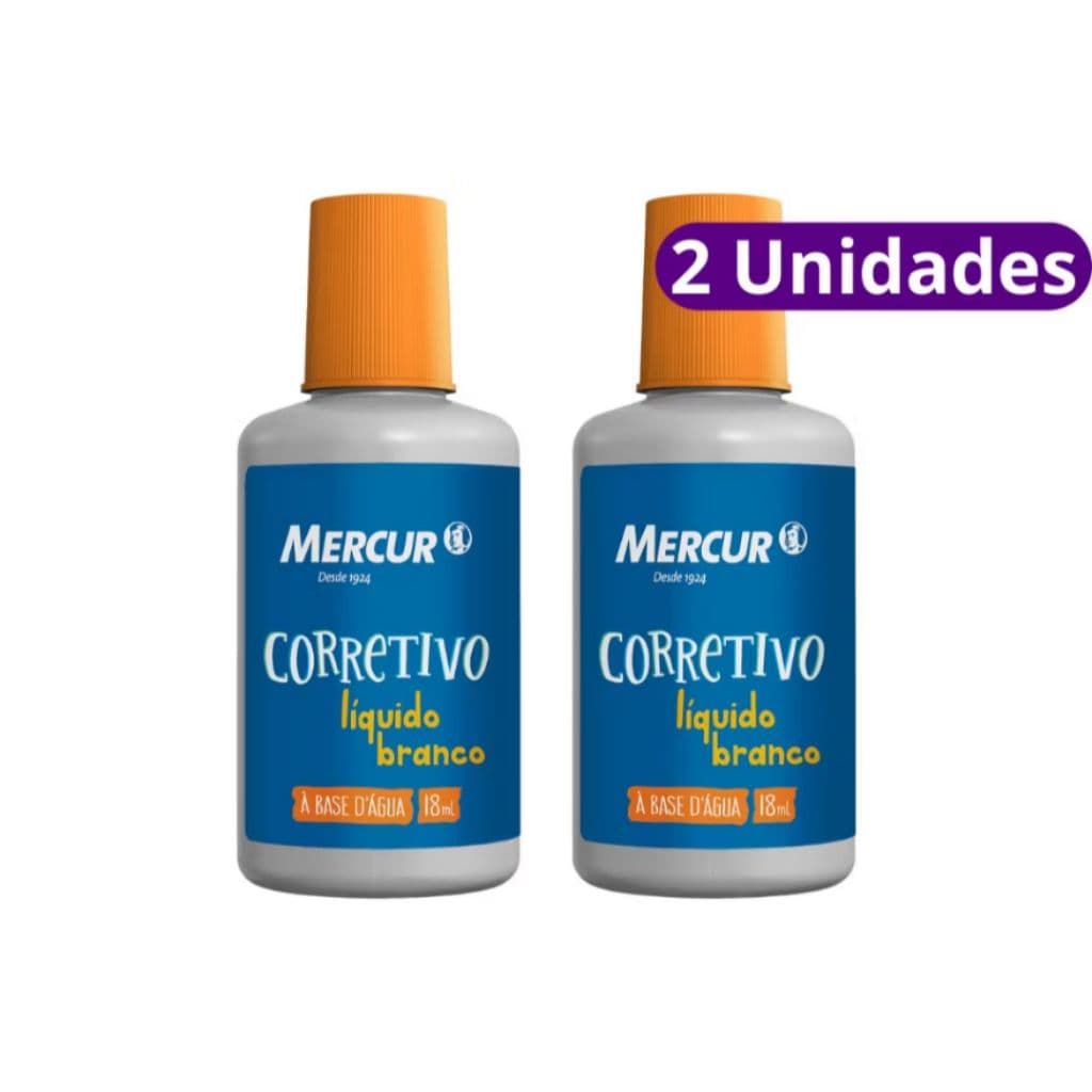 Kit 2 Corretivos Liquid Paper Mercur Corretivo Caneta