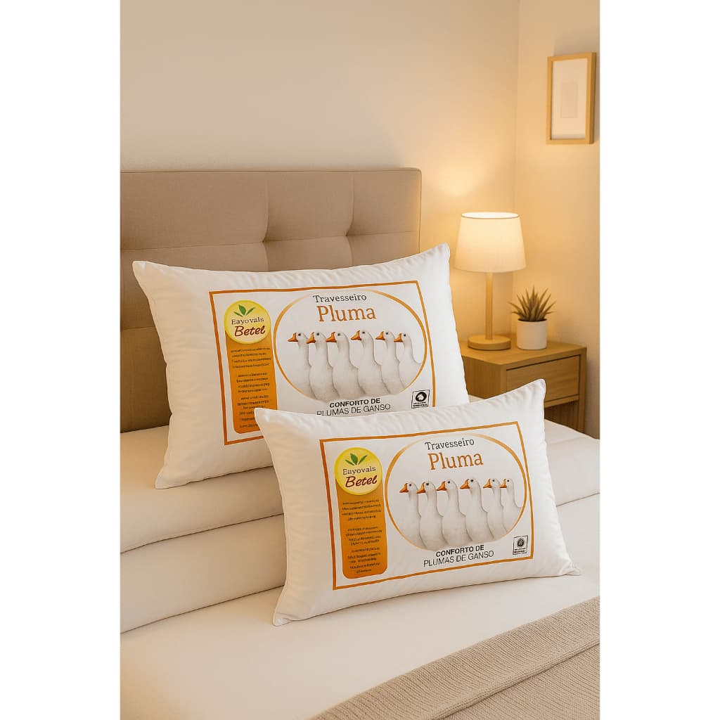 Kit de 1, 2 e 4 Travesseiros de plumas de ganso sintético 50x70 Promoção antialérgico