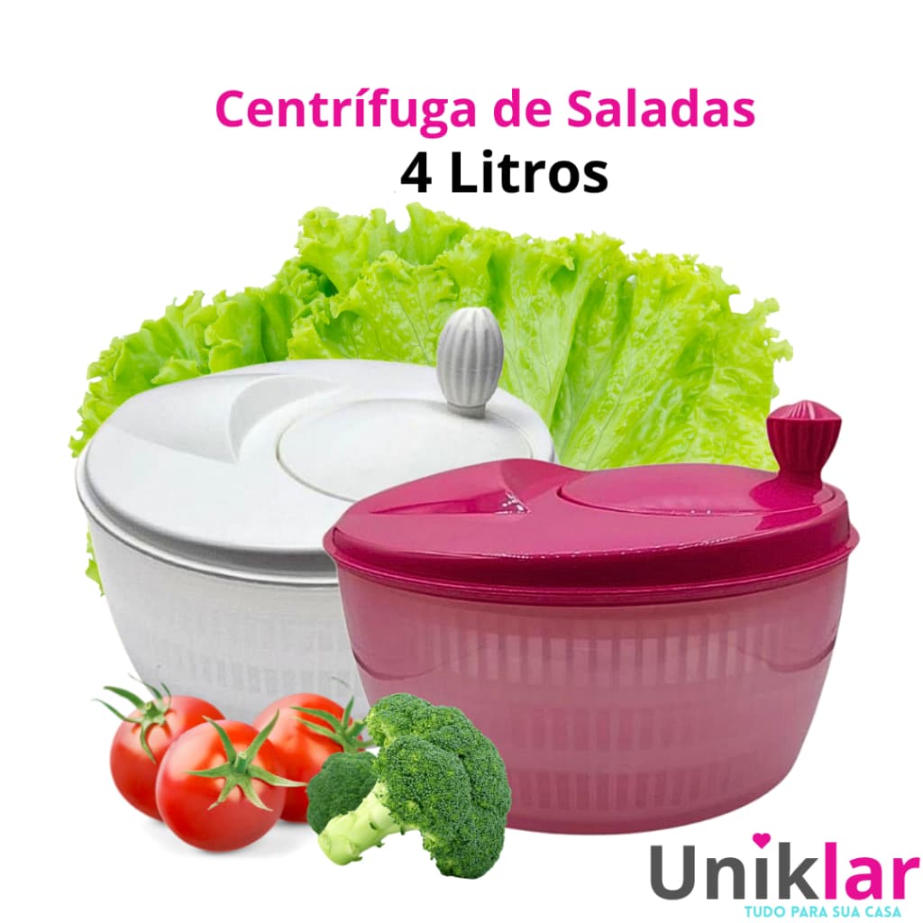 Centrífuga Manuais Secadoras de Saladas Verduras 4 Litros