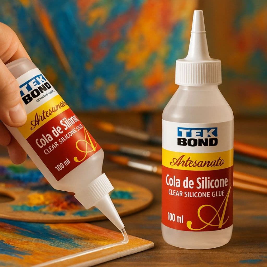 Cola Silicone Líquida 100ml Transparente  – Resistente, Fácil Aplicação, Uso Escolar e Profissional Papel Eva Plástico