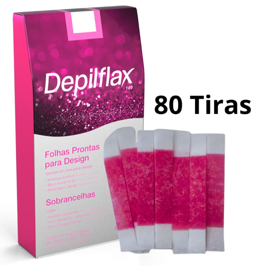 80 Tiras De Cera Pronta Sobrancelhas Buço Tutti Frutti Depilflax
