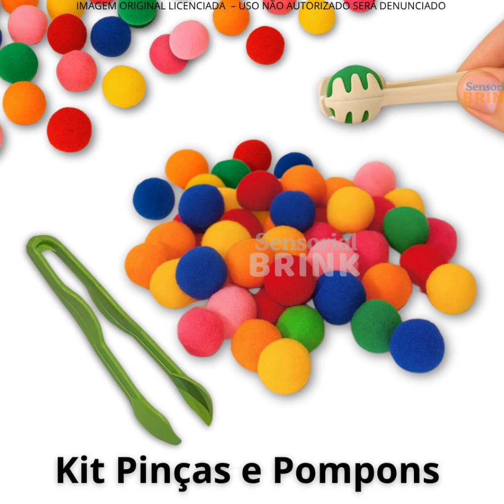 Jogo Educativo – Pompons com Pinça | Coordenação Motora e Aprendizagem Sensorial - Brinquedo para meninos e meninas