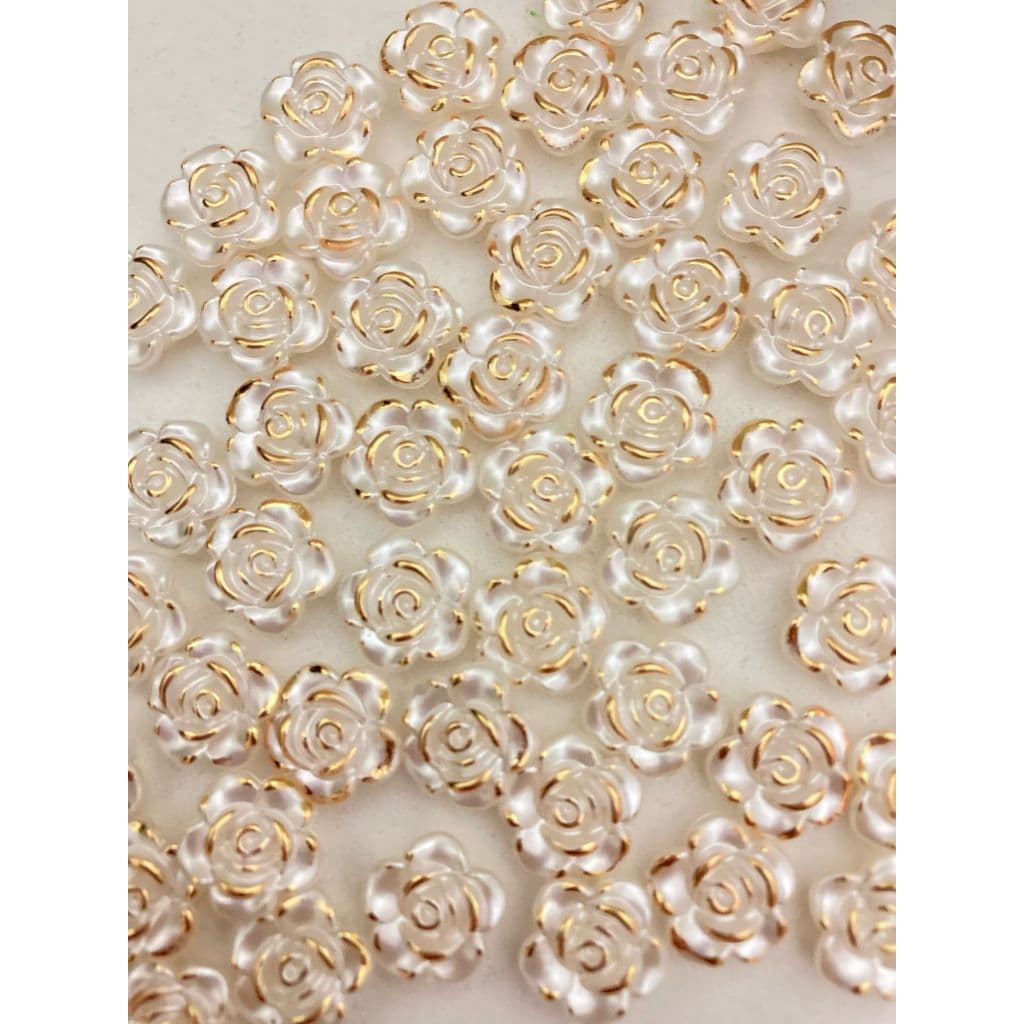 Miçanga Flor Modelos Dourada Peroladas Prateada Para Entremeio 10mm - 50/100un