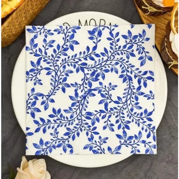 Kit 5 ou 2 folhas Guardanapo para Decoupage Folhas Azul Guardanapos Toalhas de Papel Artesanato Decoupagem
