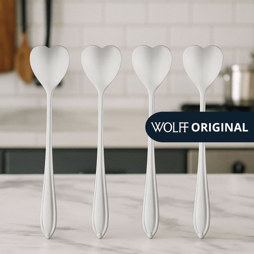 Cj 4 Colheres P/ Chá Heart Aço Inox Prata - Wolff