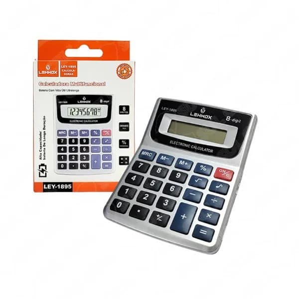Calculadora De Mesa Escritório Comercial Display 8 Dígitos com bateria de longa duração