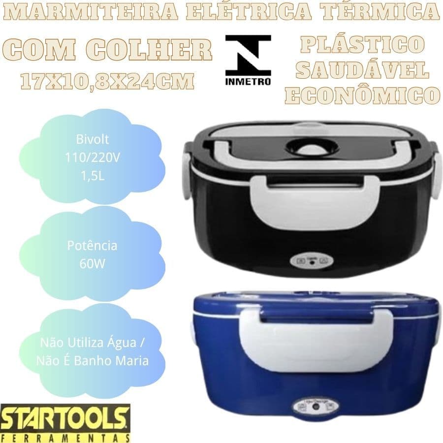 Marmiteira Marmita Elétrica Térmica 1,5L 60W Bivolt Prático Com Colher Saudável E Econômico