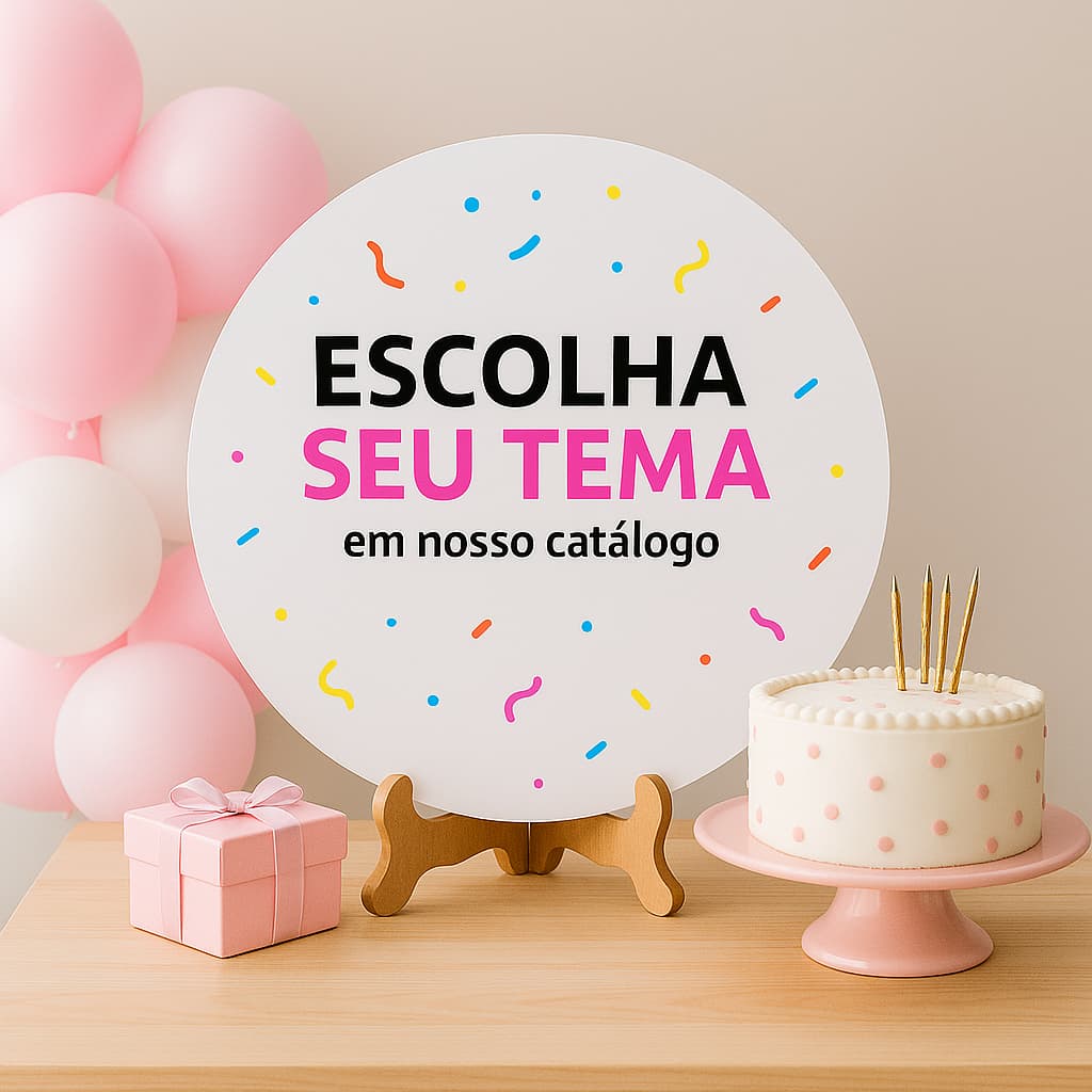 Capa Painel Redondo Mesa Escolha Seu Tema Sublimado C/ Elástico 50×50Cm - LEIA A DESCRIÇÃO