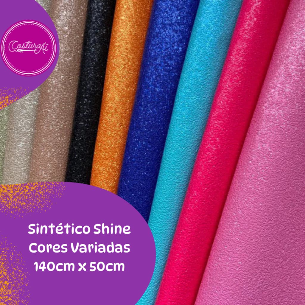 Sintético Shine Lonita  0,8mm | 50x140cm | Cores Variadas Material brilhoso e versátil, ideal para personalizados