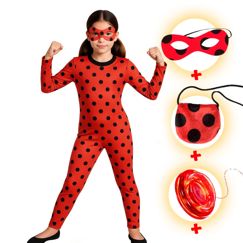 Macacao Joaninha Infatil menina luxo Festa de aniversario Carnaval