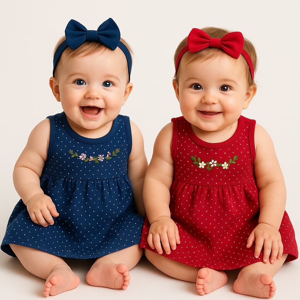 Kit 2 Vestidos Infantil Bebê Menina Básico Super Confortável Lançamento