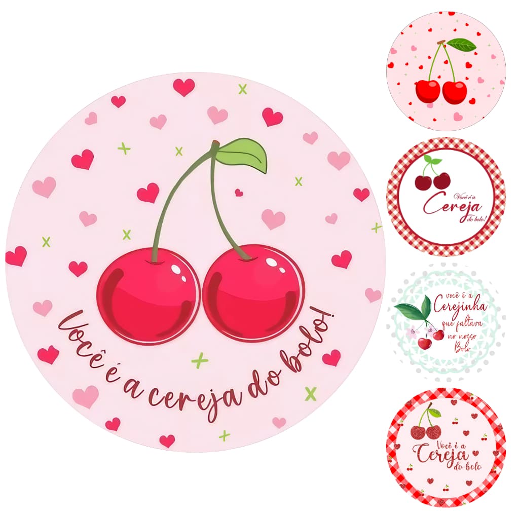 Capa Painel Redondo Mesa Cerejinha Sublimado C/ Elástico 50×50Cm