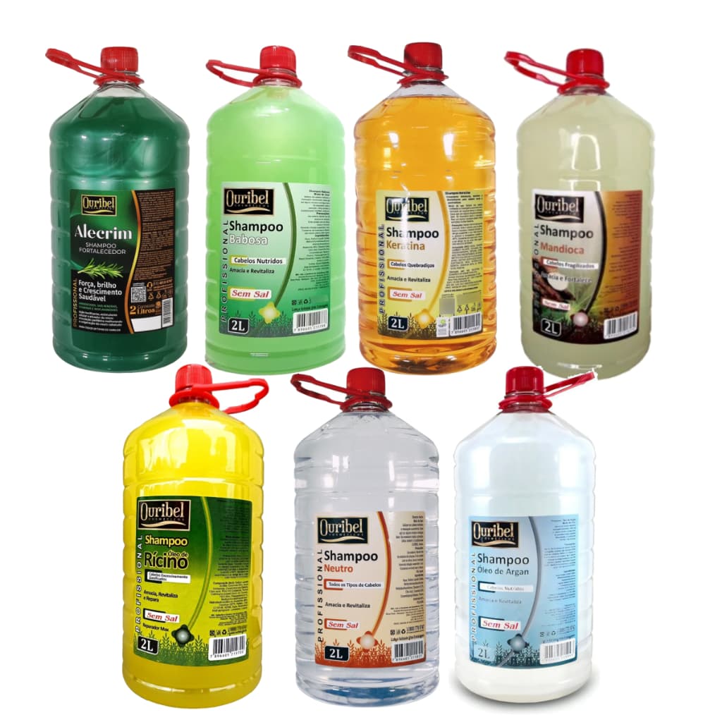 Shampoo Profissional Ouribel 2 Litros - Galão Para Salão escolha + Brinde Surpresa