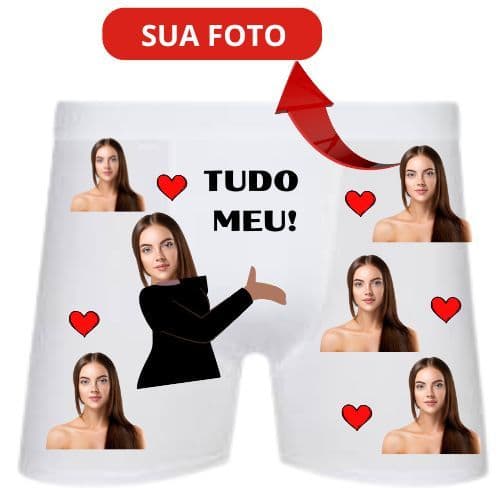 Cueca Boxer Personalizada com Sua Foto - Tudo Meu