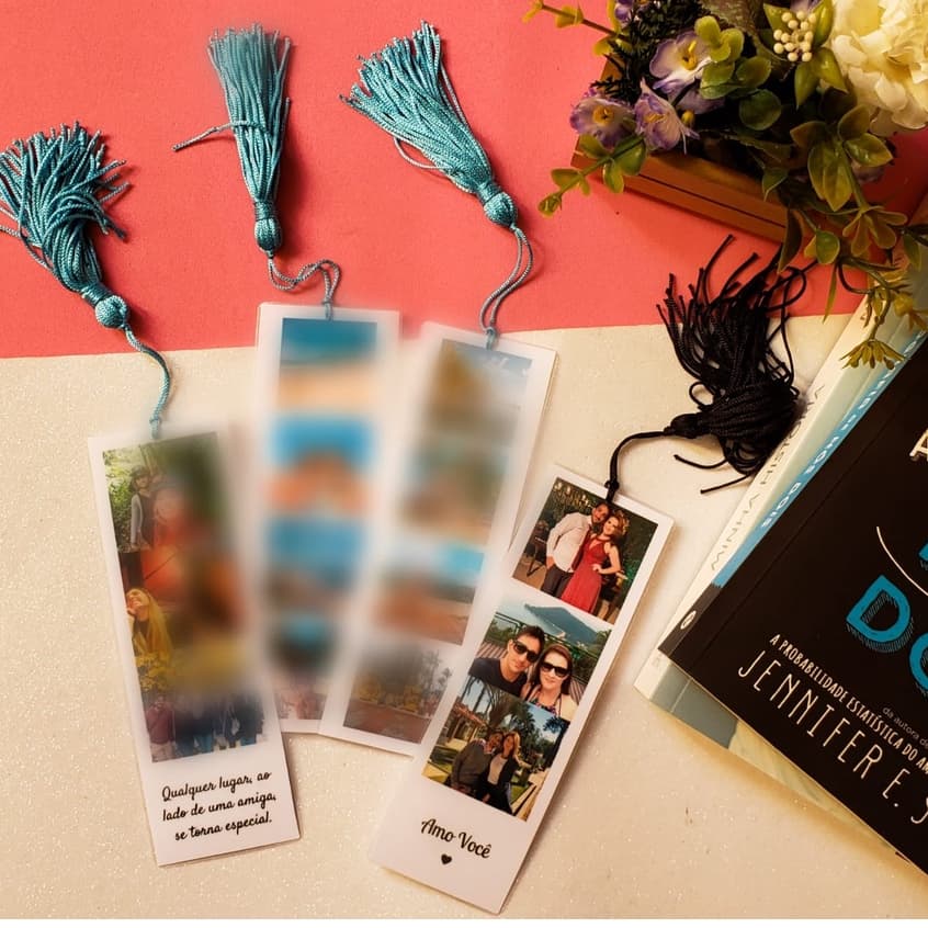 Marcador de Páginas Personalizado com Foto Plastificado Opcional Tassel