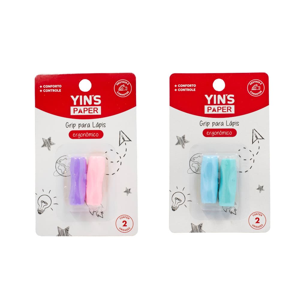 Grip Emborrachado Para Lapis Kit 2 Unidades Yins Paper - UNIDADE