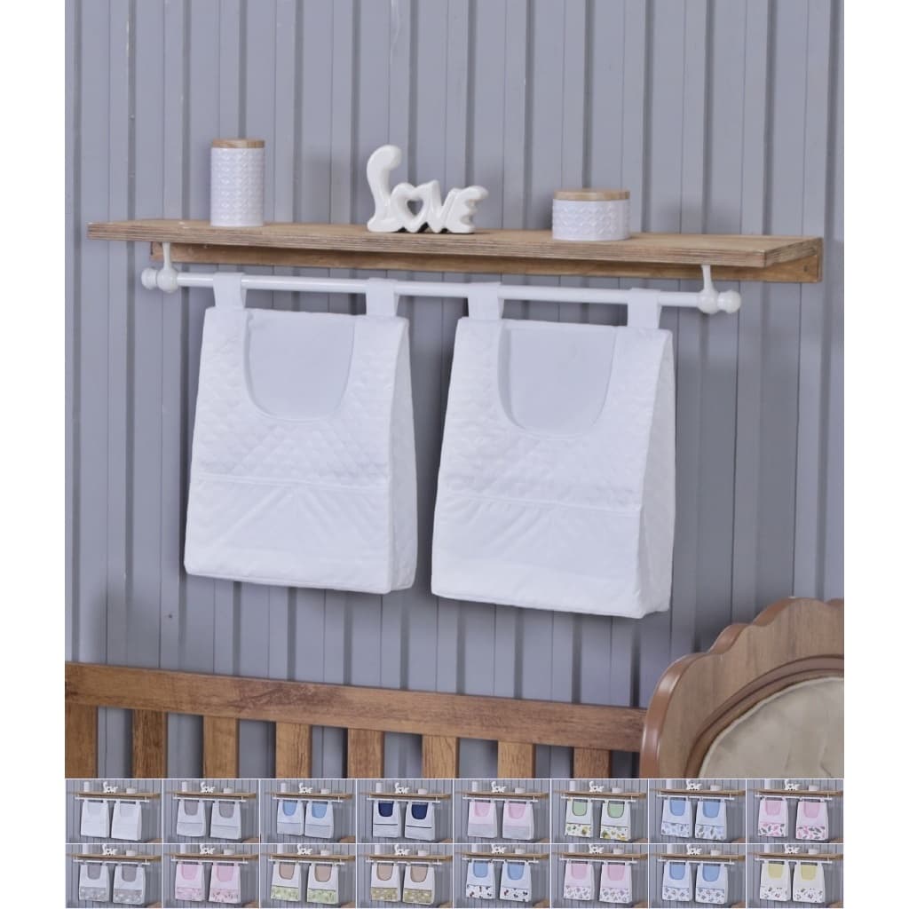 Kit 2 Porta Fralda pra Varão Organizador Quarto de Bebê Menino Menina