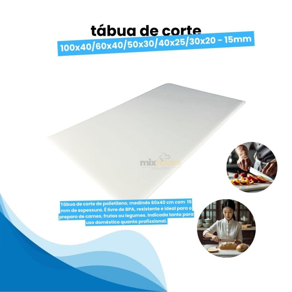 Tábuas De Corte 60x40 15MM Profissional Polietileno Antibacteriana Carnes 100x40 50x30 40x25 30x25