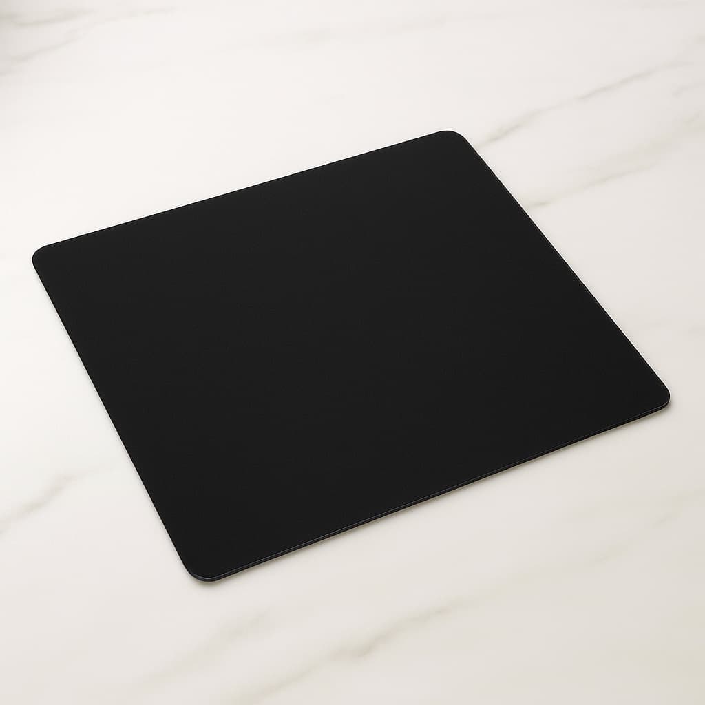 Mousepad Pequeno 18x22cm Preto Antiderrapante em Tecido Emborrachado para Escritório e PC