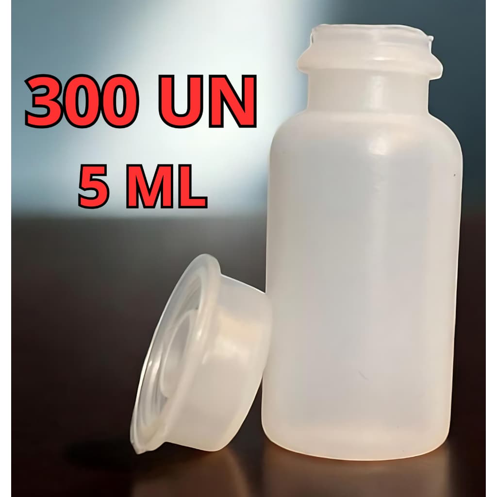 Frasco Flaconete Plástico 5ml Tampa De Pressão 300 Unidades