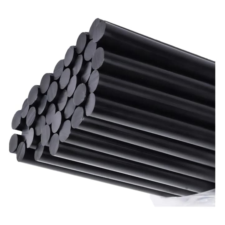 Kit 10 Bastão de Cola Quente Preta Black 11mm x 300mm Alta Fusão Martelinho Ouro Artesanato Reparos DIY