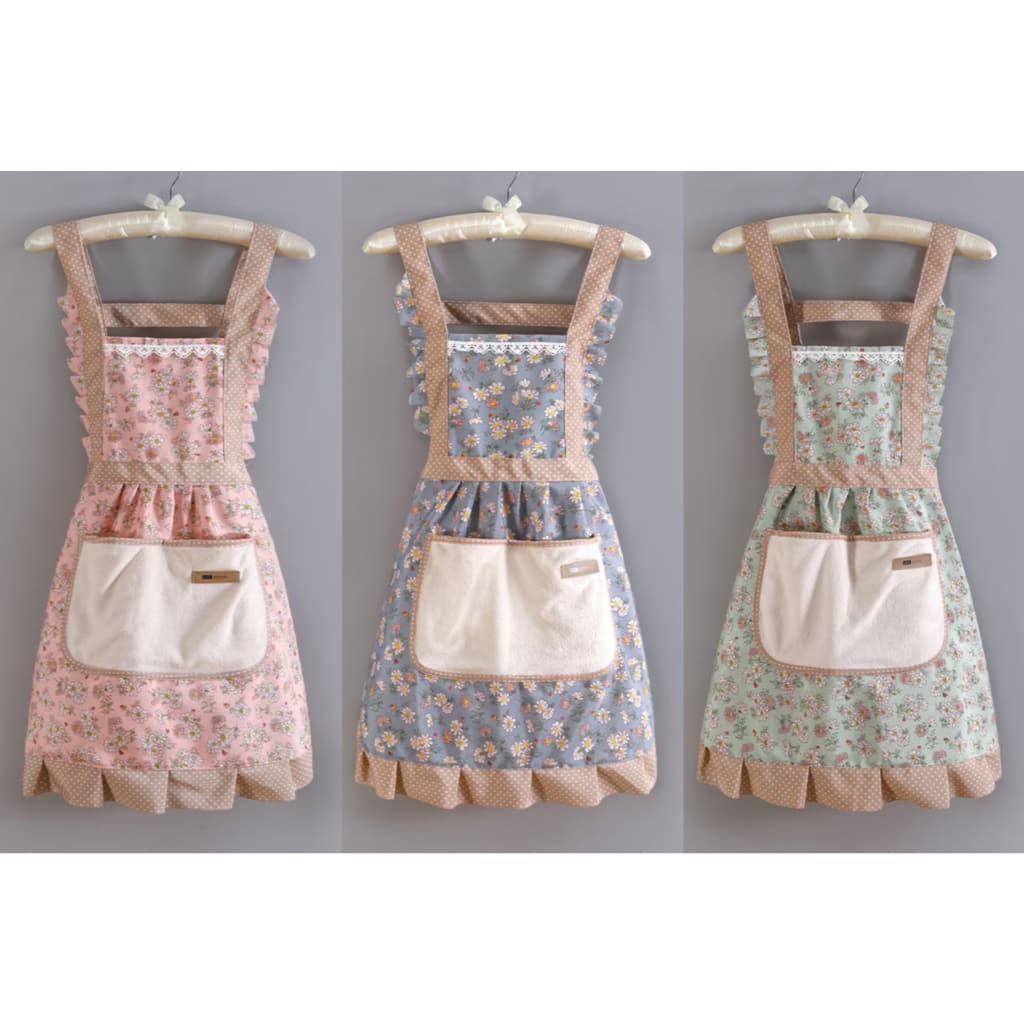 Avental De Renda De Algodão Puro Com Bolso Para Cozinha Bar Buffet Lanchonete