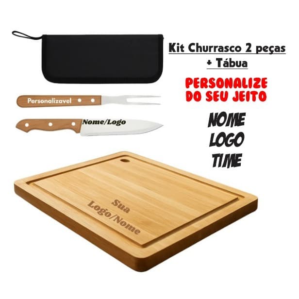 Kit Churrasco Personalizado  Com Tabua Logo/nome/time