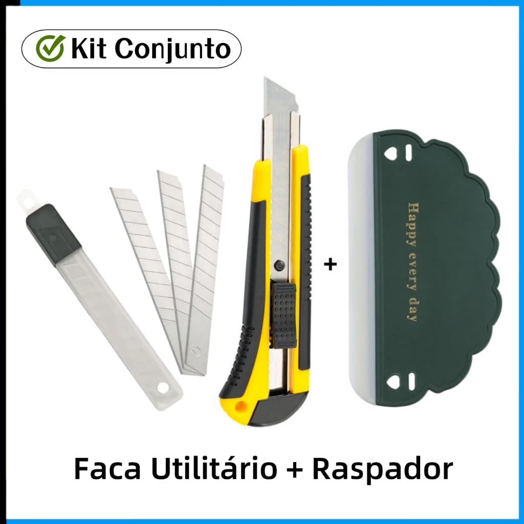 Espátula e Estilete Para Aplicação De Adesivo Película Envelopamento Profissional Doméstico 1/2/3 Peças