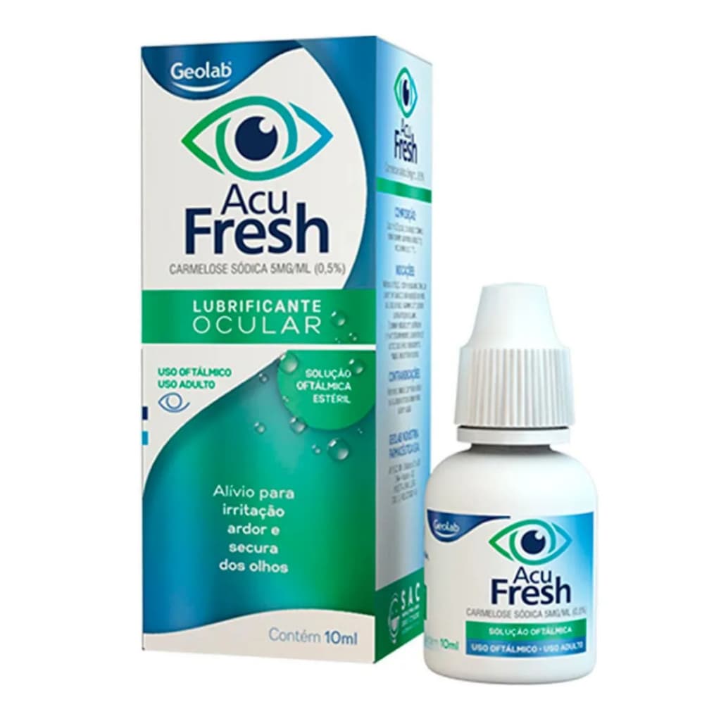 ACU FRESH 10ml Lubrificante Ocular/ Uso Oftálmico/ Colírio