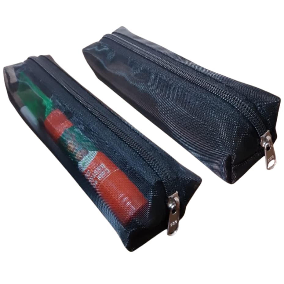 Estojo De Tela Transparente Pequeno Estojo Escolar De Telinha Básico Porta Lápis Transparente