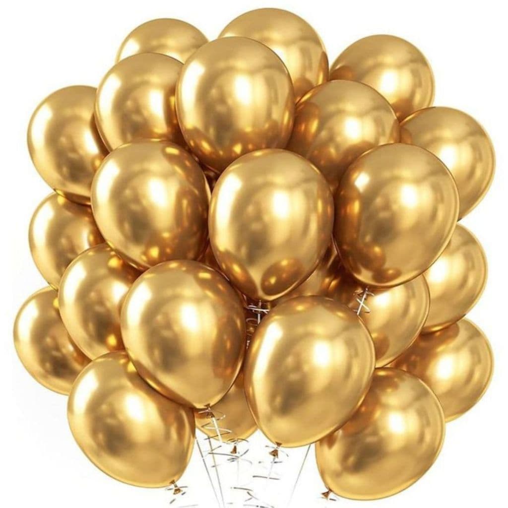 50 Balão Metalizado Dourado - Bexiga Balão de Aniversário Balões Decoração Festas