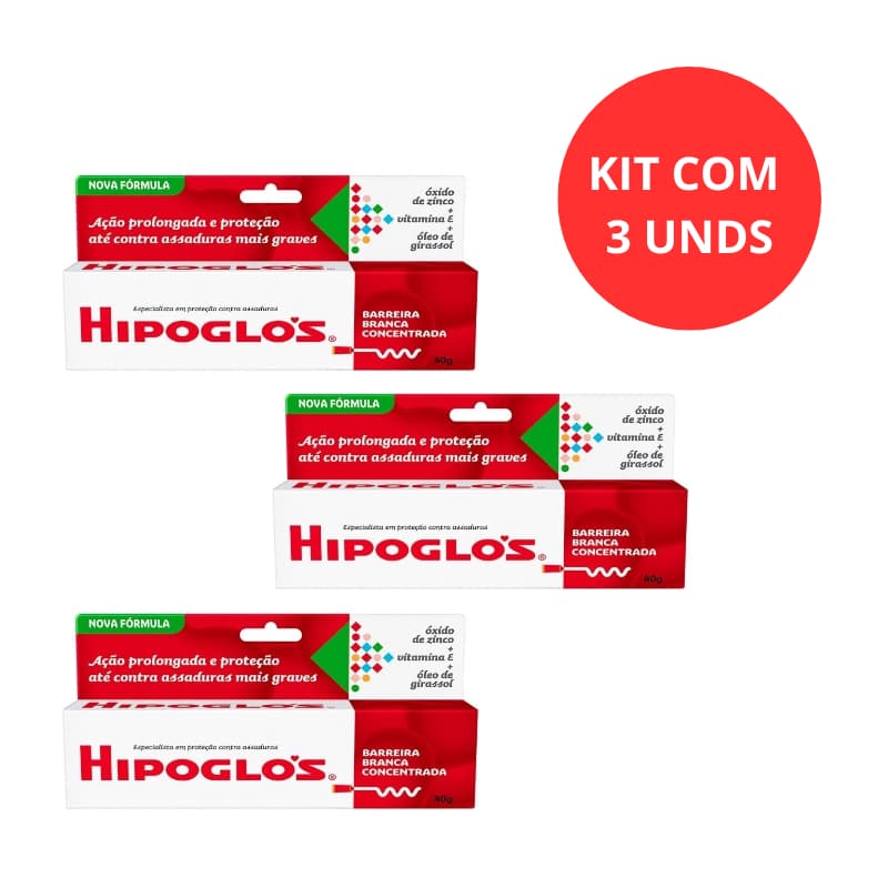 KIT C/3 Hipoglos Pomada Prev Assaduras Original 40g