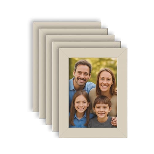 Kit Com 5 Porta Retrato 15x21cm Branco Com Vidro.