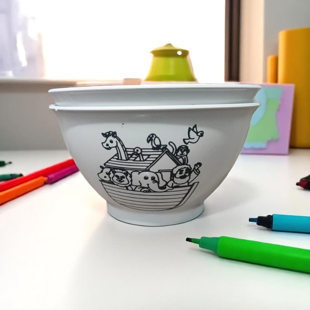 Kit 30 Cumbucas 400ml Arca de noé interativo colorir infantil dia das crianças plástico brinquedos