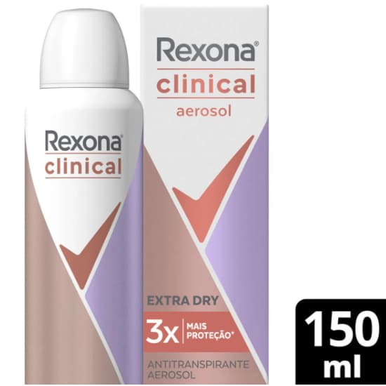 Desodorante Feminino Rexona Women Clinical Extra Dry Aerosol 150 ml
