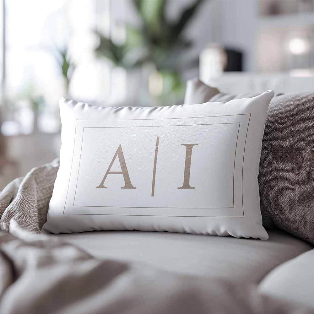 Capa de Almofadas Letras Iniciais Cama Casal baguete 30x50cm