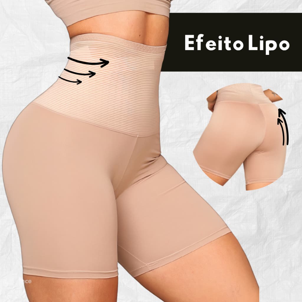 Short Bermuda Cinta Modeladora Reduz Medidas Barriga Alta Compressão Levanta Bumbum