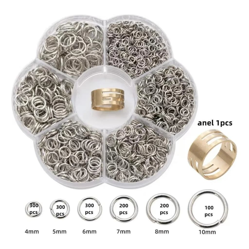 Argola Elo Metal P/ Bijuterias Prata/Dourado/Colorido 4mm-10mm 100Pcs-1400Pcs
