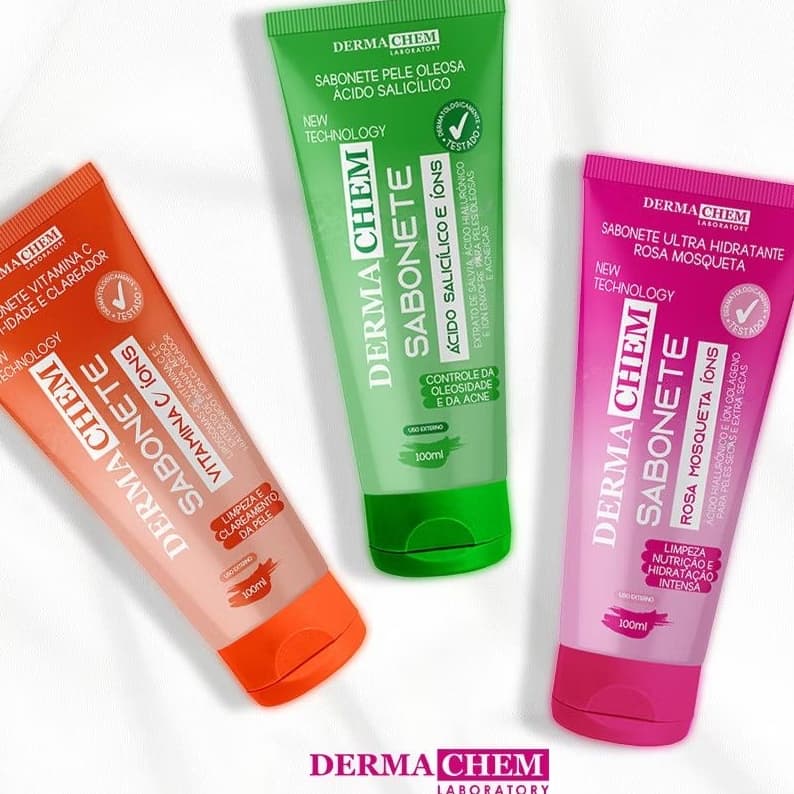 Sabonete Limpeza e Nutrição/Vitamina C/Rosa Mosqueta/Controle Oleosidade Dermachem