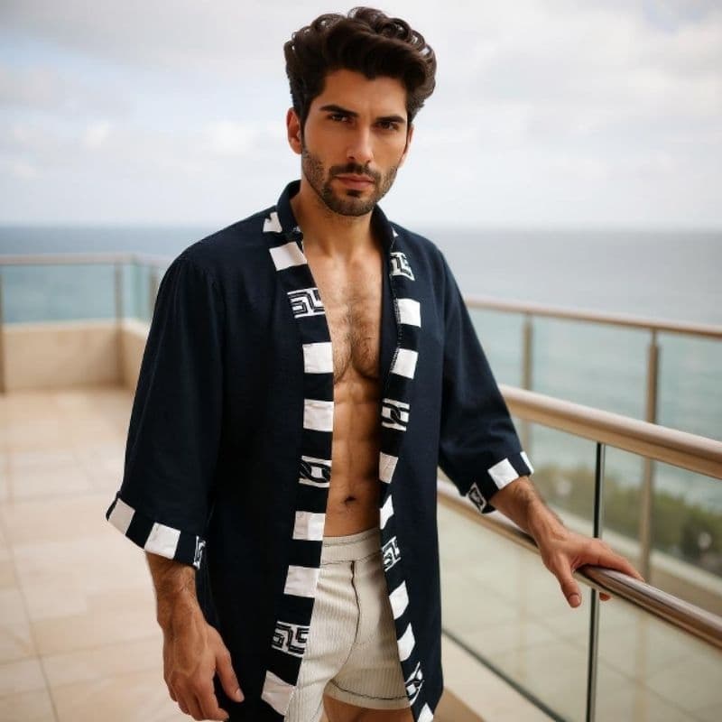 Quimono masculino bicolor linha duna MODA PRAIA