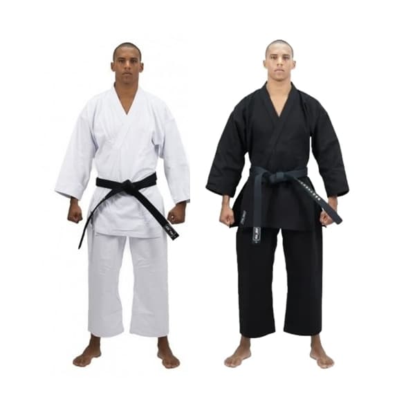 Kimono Kyoshi Karate Start Branco/Preto Adulto Com Faixa Branca