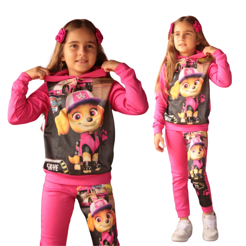 Conjunto de moletom infantil Menina Skye Patrulha Canina