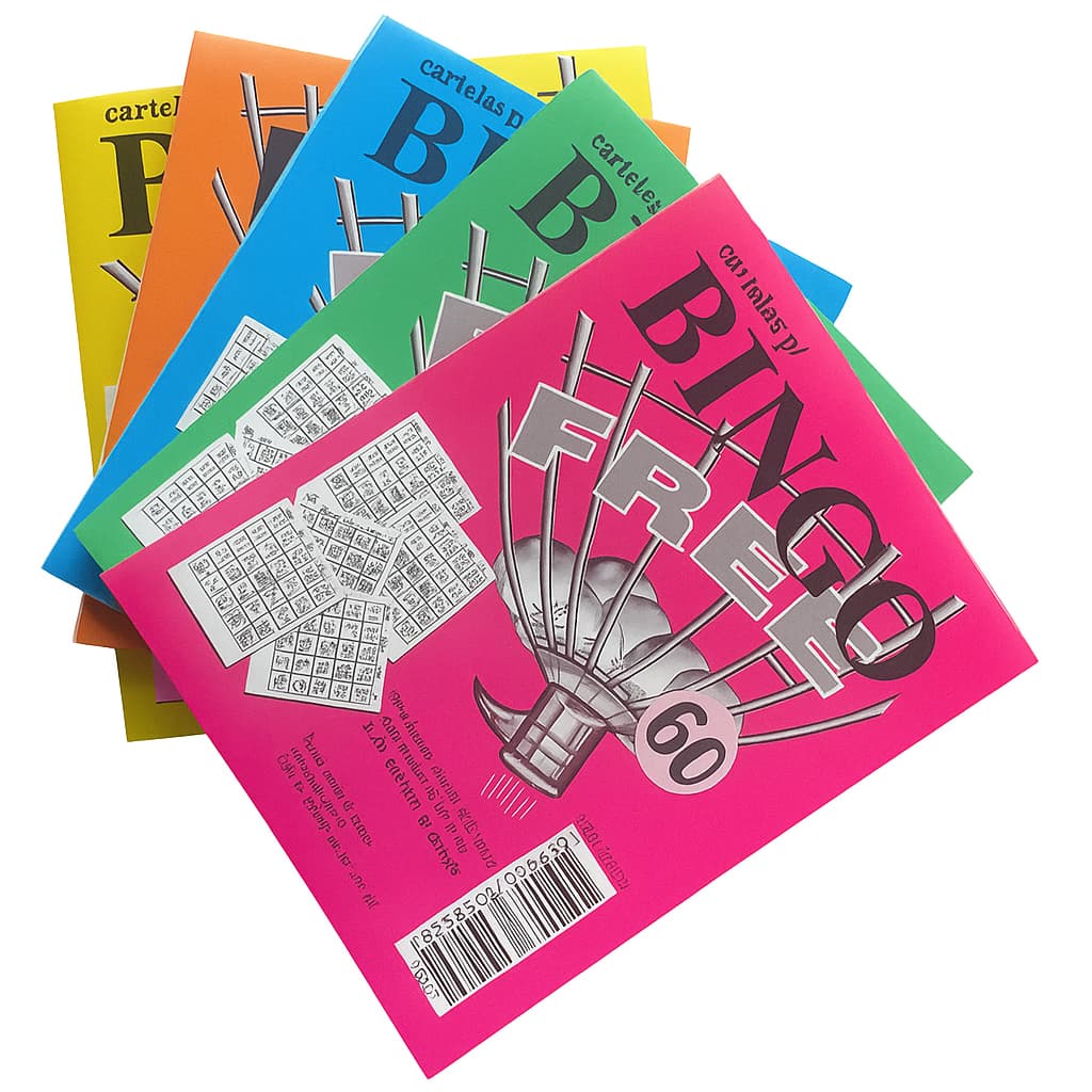 Cartela De Bingo Colorida Kit 5 Blocos 500 Folhas 8x10cm