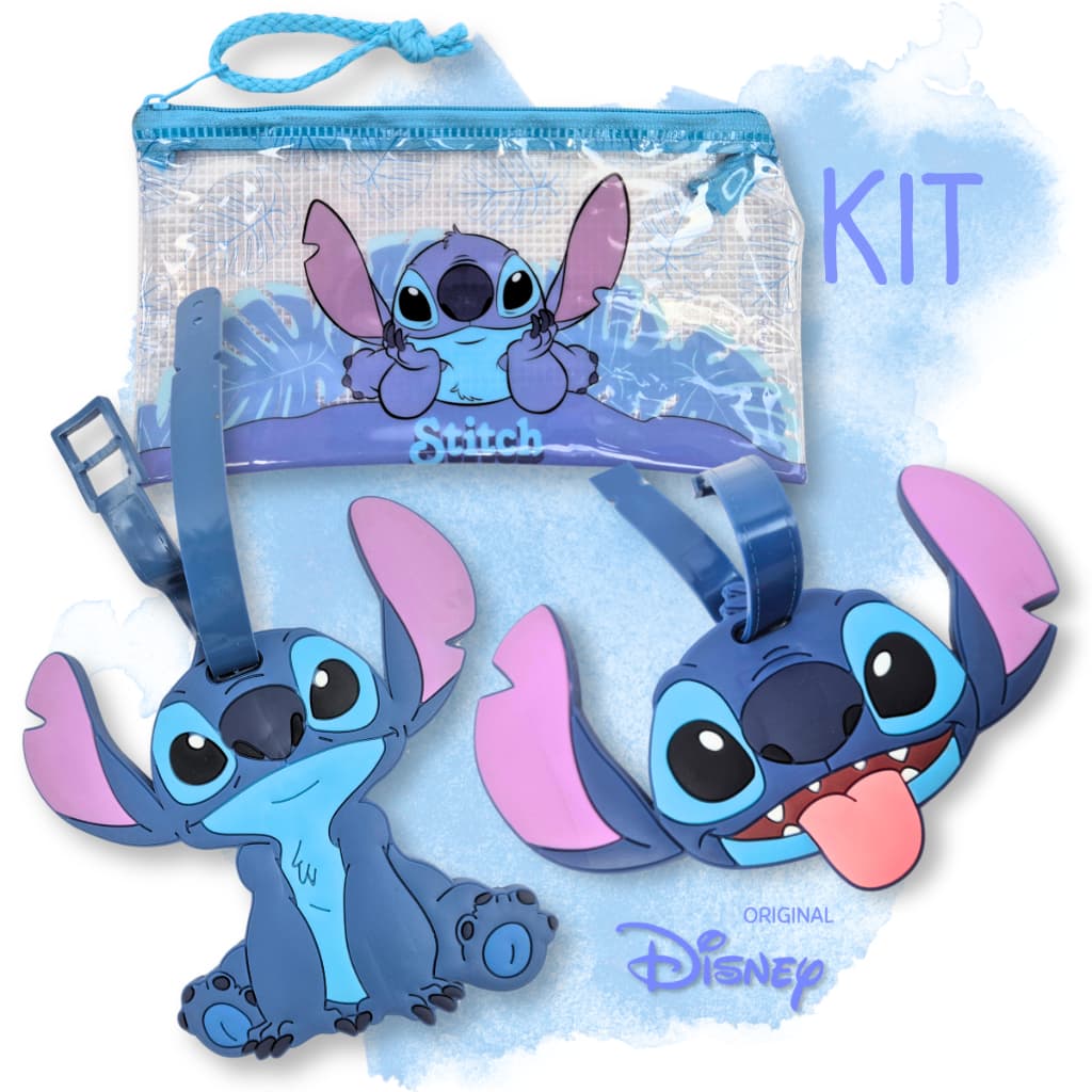 Identificador de Mala Stitch TAG Etiqueta Bagagem Stiti Stite Silicon Disney Original Necessaire