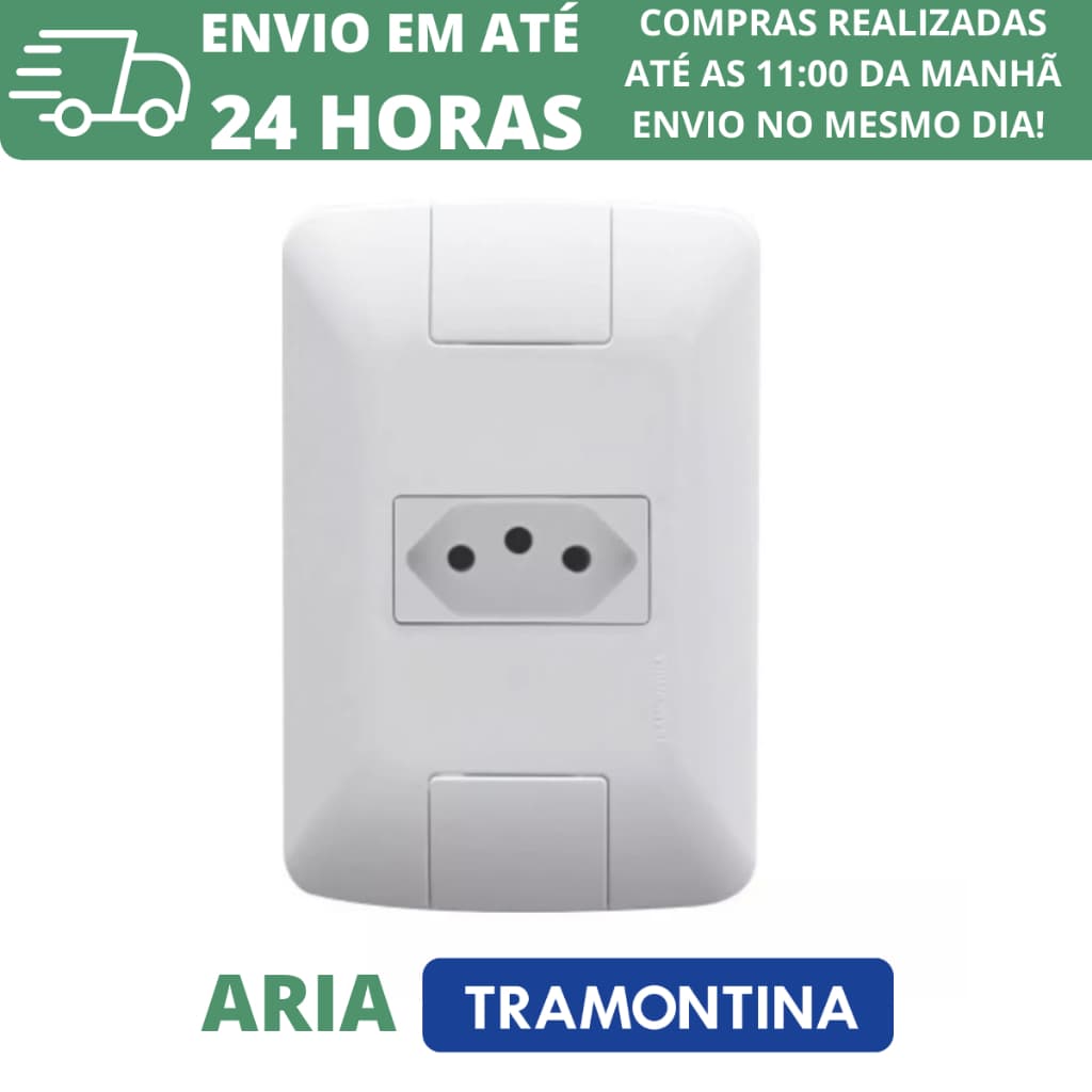 Conjunto Tomada Simples 10A Branca Linha Aria Tramontina