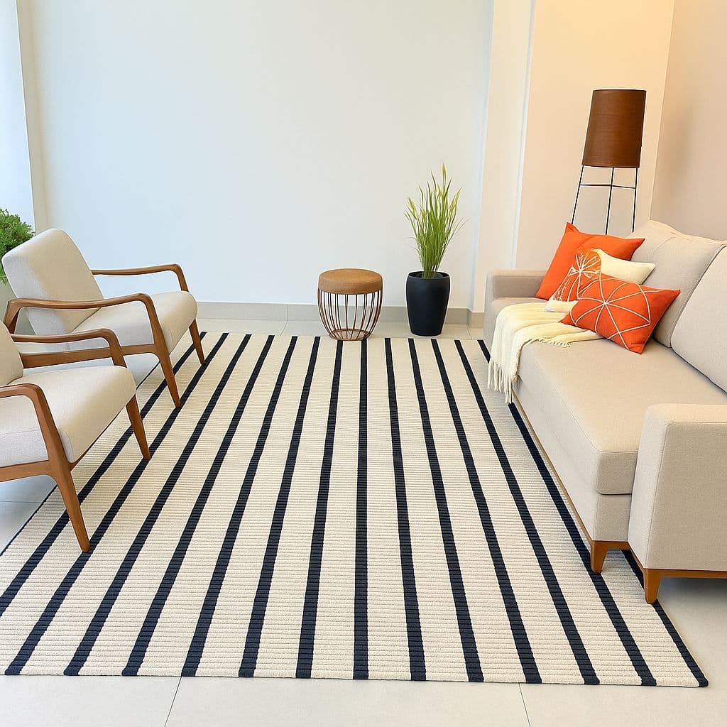 Tapete Decorativo Grande 100% Algodão – Ideal para Sala ou Quarto