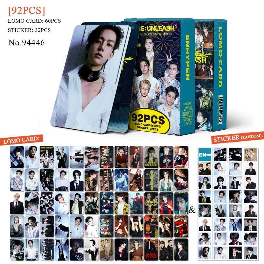 K-POP 60pcs/box com 32pcs adesivo ENHYPEN Photocard Pronto Para Ser Cartão LOMO Postal De Coleção