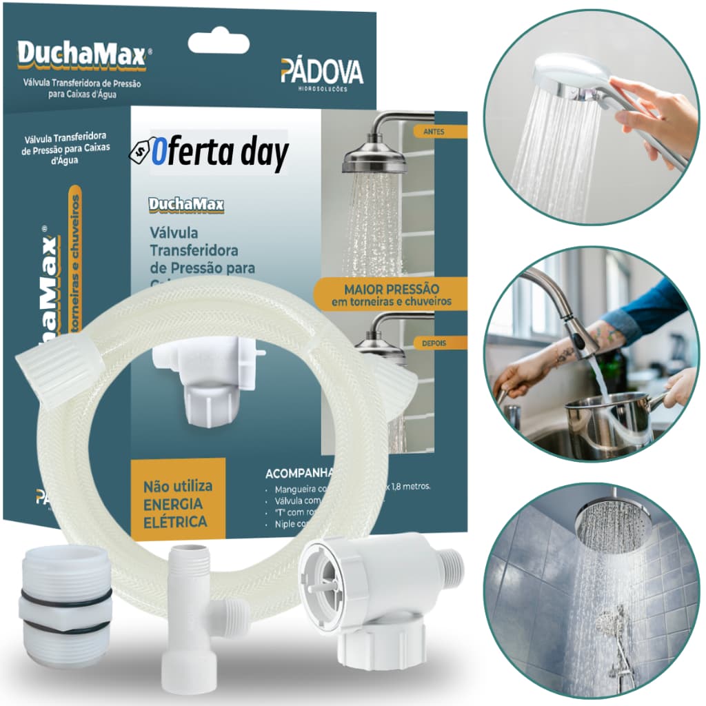 Válvula Maior Pressão Duchão Alternadora Transferidora Caixa Dagua Tuchão Torneira Chuveiro Casa
