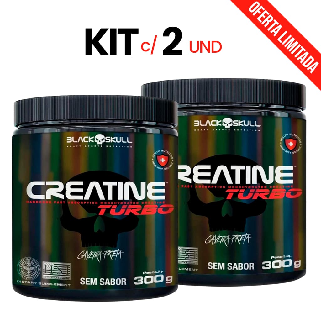 Kit 2 Unidade Creatine Turbo Black Skull 300g